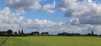 Weide met wolken