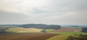 vergezicht over landbouwvelden