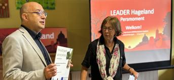 Pierre-Bernard Van Acker en Monique Swinnen tijdens persmoment LEADER Hageland+